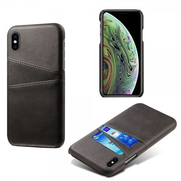 iPhone X/Xs kuoret kahdella korttipaikalla, musta