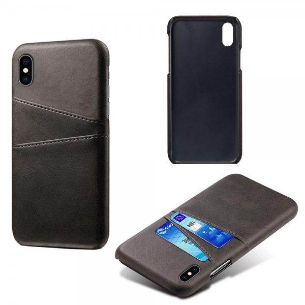 iPhone X/Xs kuoret kahdella korttipaikalla, musta
