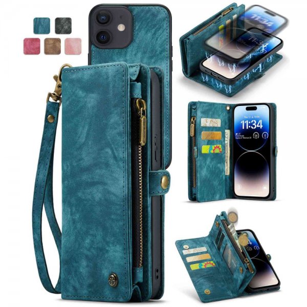 CaseMe iPhone 12/iPhone 12 Pro -kotelo 008 Series, irrotettava kuori, petroli