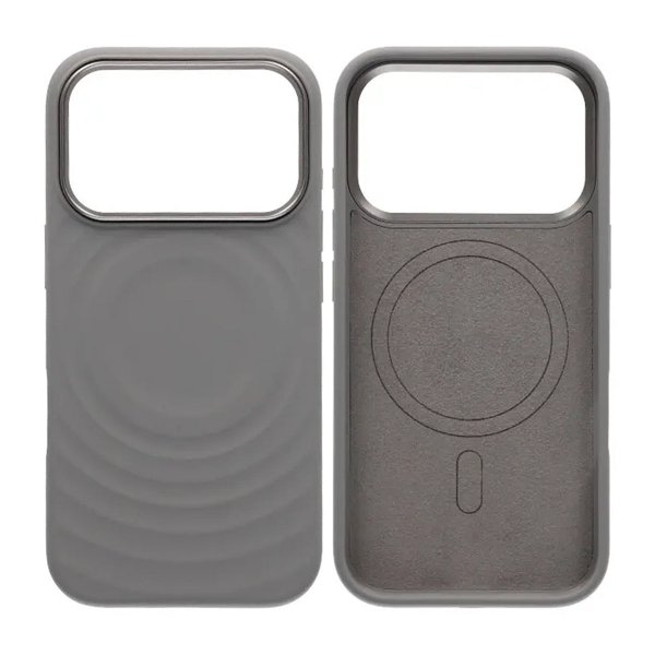 iPhone 17 Pro Silikonkuori MagSafe Vaaleanharmaa