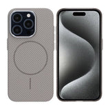 iPhone 15 Pro Kuori Hiilikuitukuviointi MagSafe Harmaa