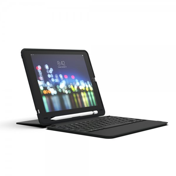 ZAGG iPad 10.2 -kotelo näppäimistöllä Slim Book Go Nordic, musta