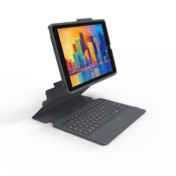 ZAGG iPad 10.2 -suojakuori näppäimistöllä, Pro Keys with Trackpad, pohjoismainen, musta/harmaa