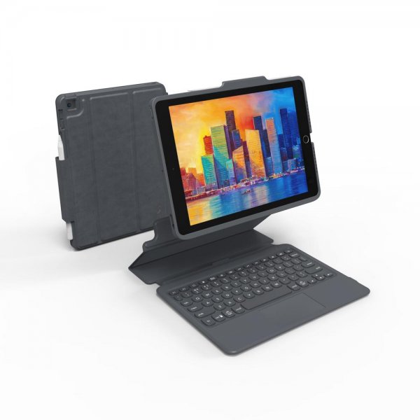 ZAGG iPad 10.2 -suojakuori näppäimistöllä, Pro Keys with Trackpad, pohjoismainen, musta/harmaa