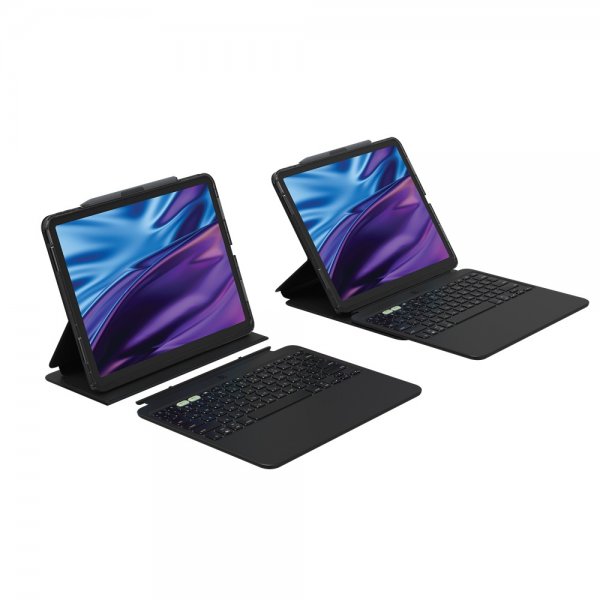 ZAGG iPad Air 13 (M2/M3/M4) Näppäimistökotelo Pro Keys 2 Pohjoismainen asettelu Musta