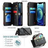 CaseMe iPhone 12/iPhone 12 Pro Kotelo C36 Series Musta