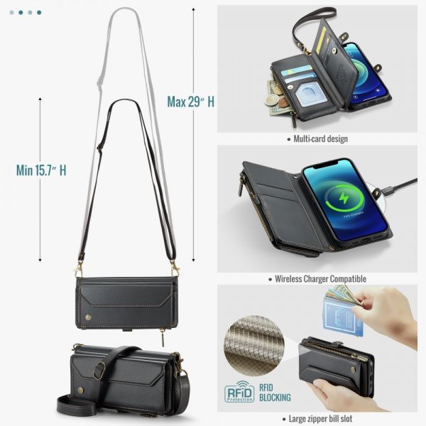 CaseMe iPhone 12/iPhone 12 Pro Kotelo C36 Series Musta