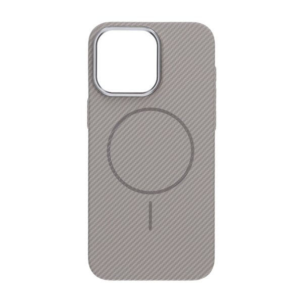 iPhone 15 Pro Max Kuori Hiilikuitukuvio MagSafe Harmaa