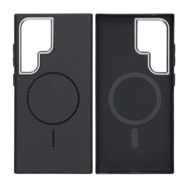Samsung Galaxy S24 Ultra Kuoret Hiilikuitukuvio Magsafe Musta