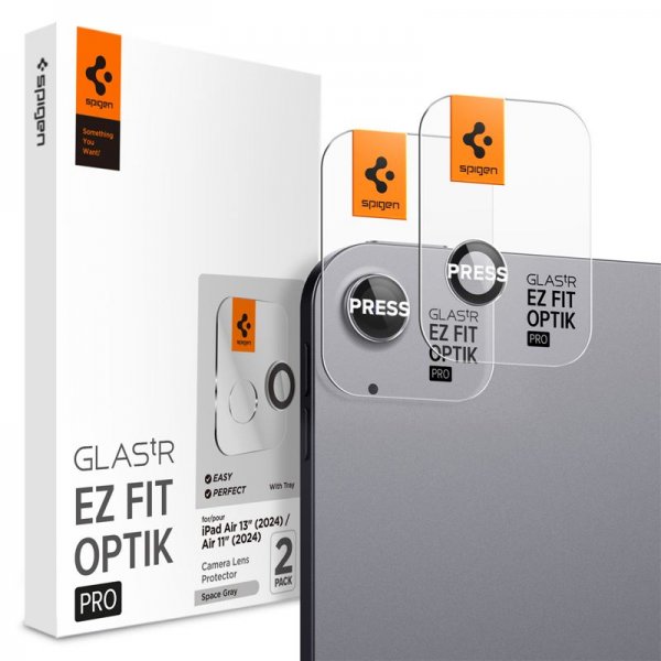Spigen iPad Air 11 (M2/M3/M4)/iPad Air 13 (M2/M3/M4) Kamerans suojaus GLAS.tR EZ Fit Optik Pro Space Grey