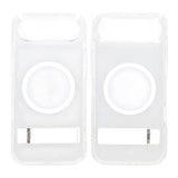 Rvelon iPhone Air -kuori jalustalla, läpinäkyvä