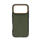 Urban Armor Gear (UAG) iPhone 17 Pro Max -suojakuori Civilian MagSafe Olive/Orange