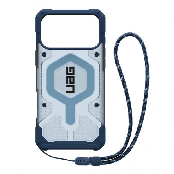 Urban Armor Gear (UAG) iPhone 17 Pro Max -kuori Pathfinder Clear + sininen kaulanauha