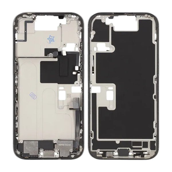 Keskikehys pikkutarvikkeilla iPhone 16 Prolle - Valkoinen Titani OEM