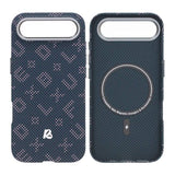 iPhone Air -kuori, Aramidikuitu, MagSafe, Sininen, Teksti