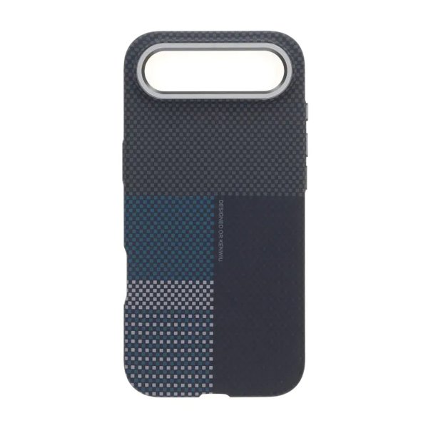 iPhone Air -kuori, aramidikuitu, MagSafe, sininen ruudukko