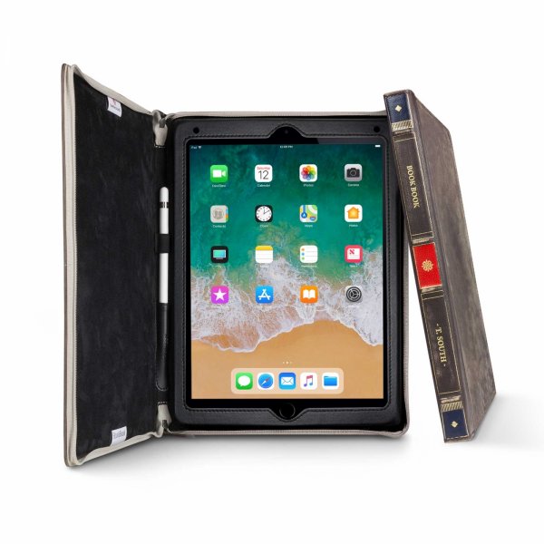 Twelve South iPad 9.7 (5./6. sukupolvi)/iPad Air 1/2 BookBook aitoa nahkaa oleva jalustallinen suojakotelo, ruskea