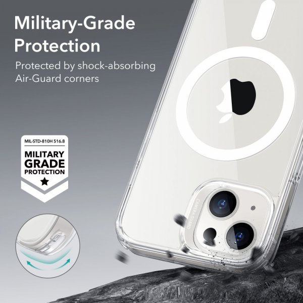 ESR iPhone 13/iPhone 14 Classic Hybrid HaloLock läpinäkyvä kuori