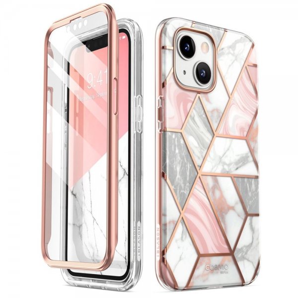 Supcase iPhone 14 Plus -kuori Cosmo Pink Marble