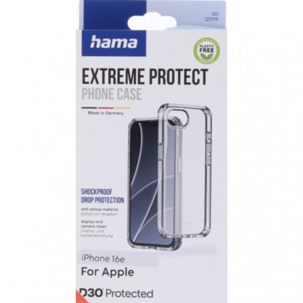 Hama iPhone 16e/17e Extreme Protect läpinäkyvä kuori