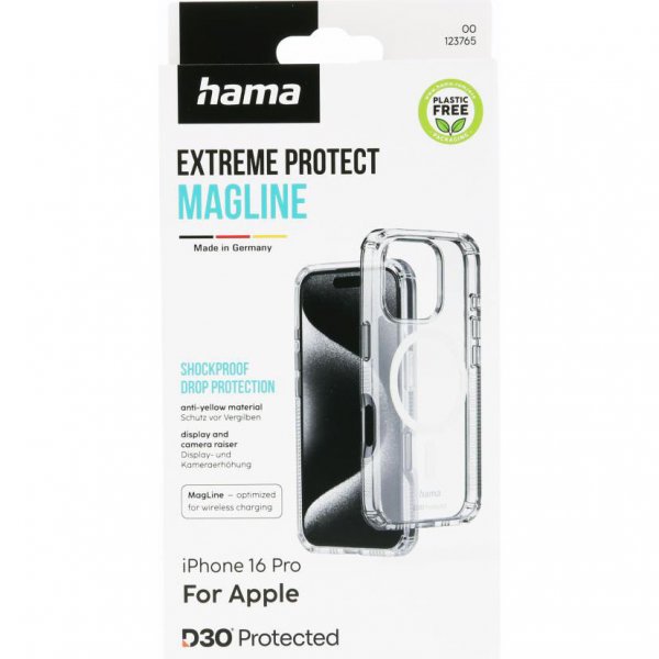 Hama iPhone 16 Pro Extreme Protect MagLine Läpinäkyvä kuori