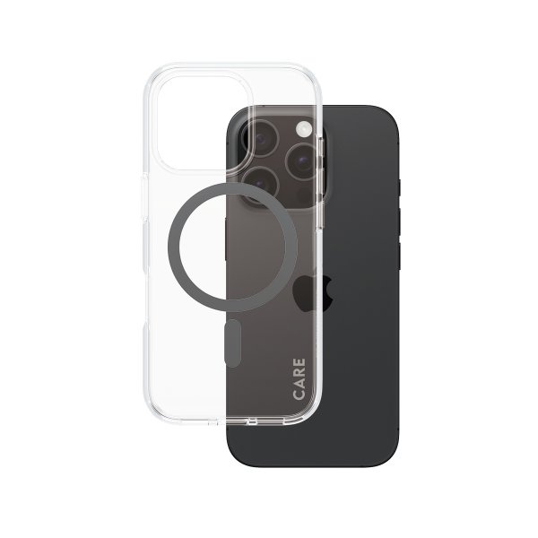 CARE by PanzerGlass iPhone 16 Pro -kuori Urban Combat MagSafe Musta Läpinäkyvä