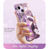 Supcase iPhone 14 Plus -kuori, Cosmo Purple Marble