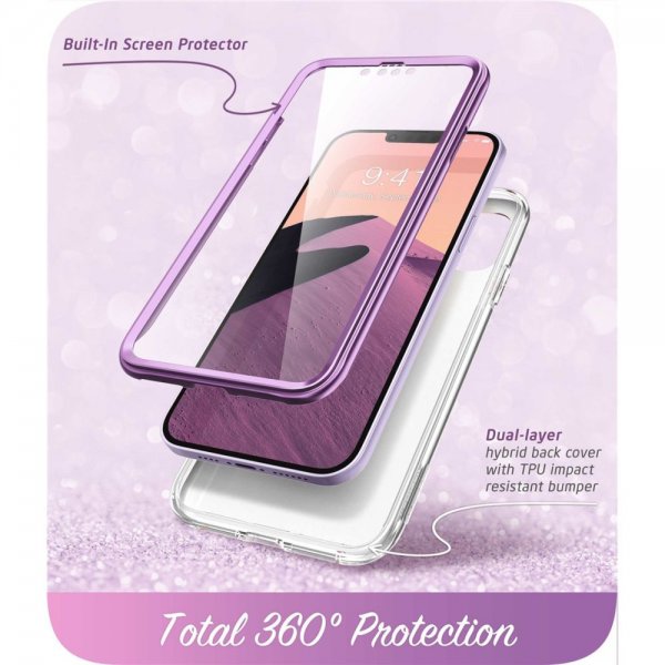 Supcase iPhone 14 Plus -kuori, Cosmo Purple Marble