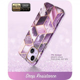 Supcase iPhone 14 Plus -kuori, Cosmo Purple Marble