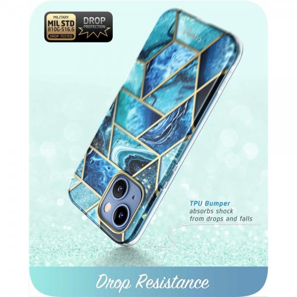 Supcase iPhone 14 Plus -suojakuori, Cosmo Blue Marble