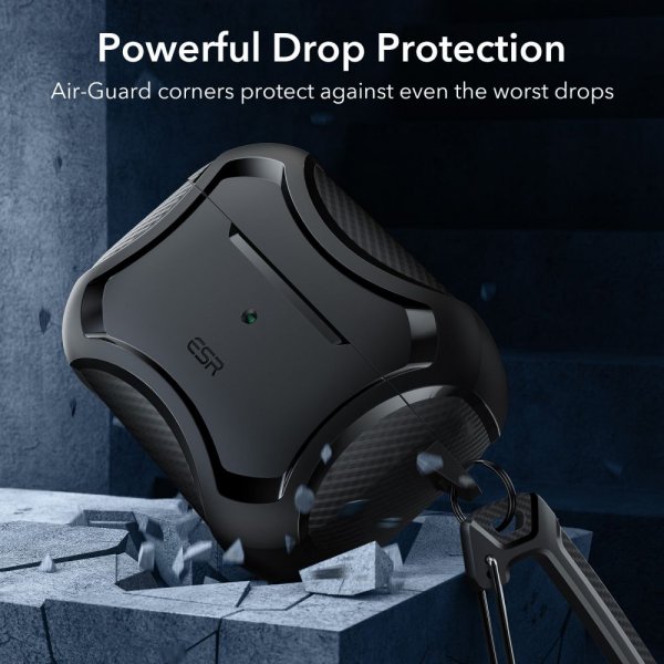ESR AirPods Pro/AirPods Pro 2 Kuori Cyber Tough HaloLock Musta
