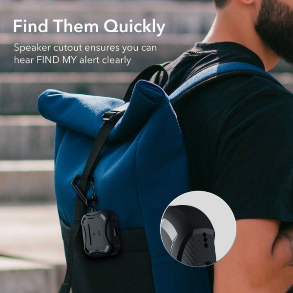 ESR AirPods Pro/AirPods Pro 2 Kuori Cyber Tough HaloLock Musta