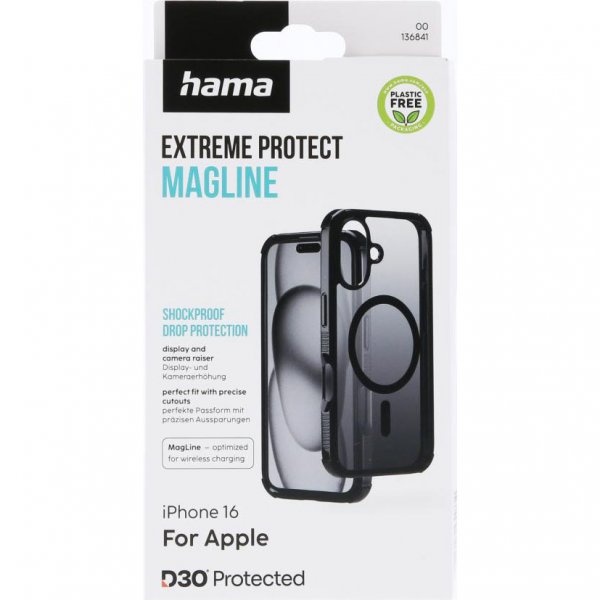Hama iPhone 16 Extreme Protect MagLine -suojakuori, musta