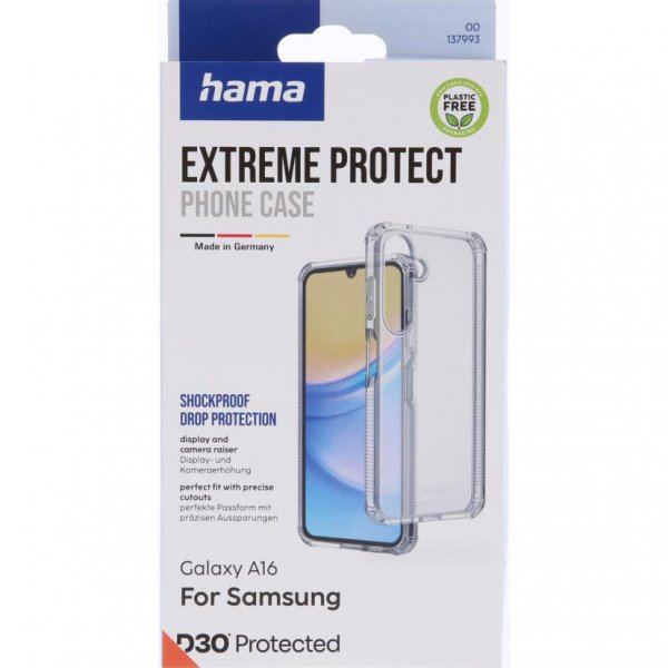 Hama Samsung Galaxy A16 Extreme Protect -suojakuori, läpinäkyvä