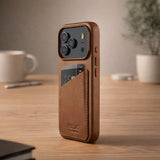 Mujjo iPhone 17 Pro Kuori Täysnahkainen Lompakkokotelo MagSafe Ruskea