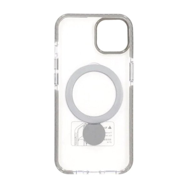 iPhone 13/iPhone 14 Kuori Sormusteline MagSafe Musta Läpinäkyvä