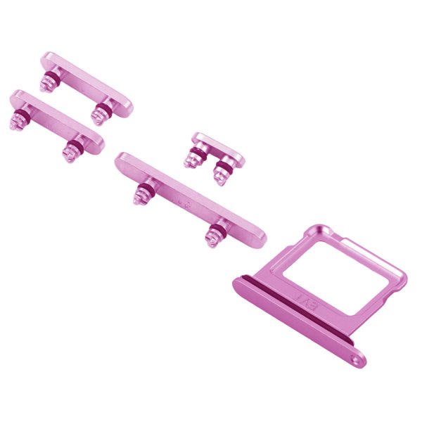 Näppäimet ja SIM-korttipidike iPhone 16 ja 16 Plus -puhelimille - Pinkki