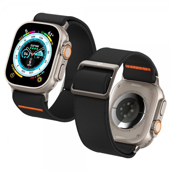 Spigen Apple Watch 44/45/46mm/Ultra 49mm ranneke Lite Fit Ultra musta