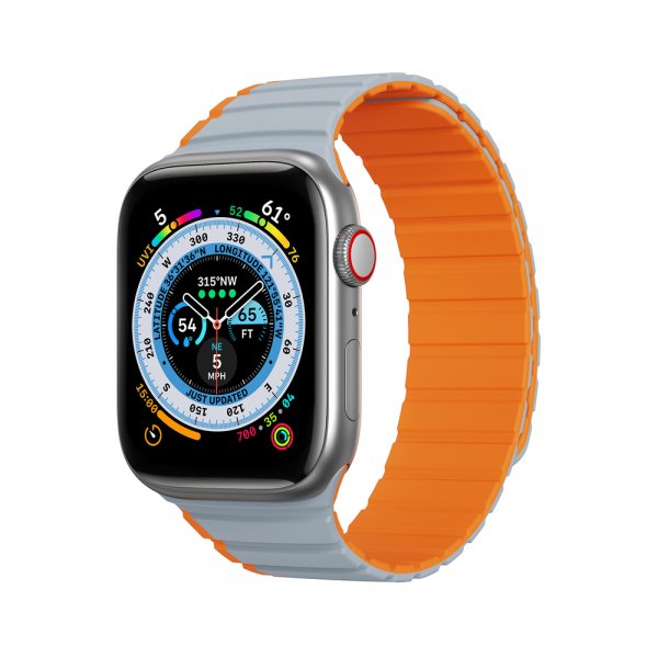 Dux Ducis Apple Watch 38/40/41/42mm ranneke LD Series harmaa oranssi