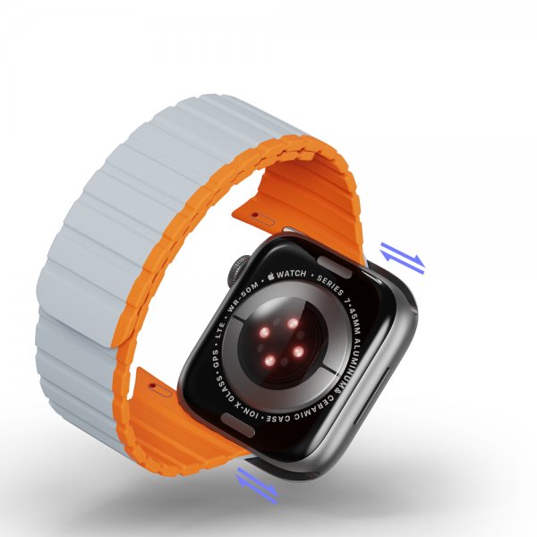 Dux Ducis Apple Watch 38/40/41/42mm ranneke LD Series harmaa oranssi