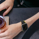 Dux Ducis Apple Watch 38/40/41/42mm ranneke LD Series, musta/keltainen