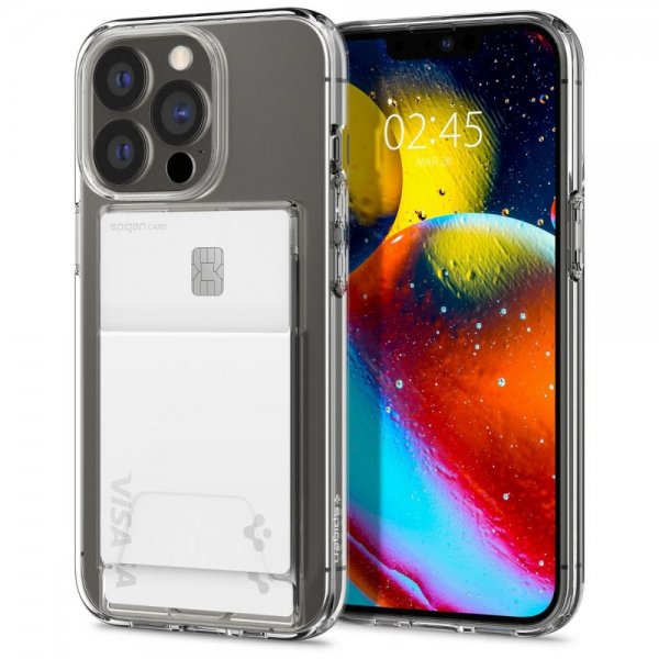Spigen iPhone 14 Pro -kuori, Crystal Slot Dual Crystal Clear