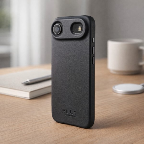 Mujjo iPhone Air-suojakuori, täysnahkainen MagSafe, Basalt