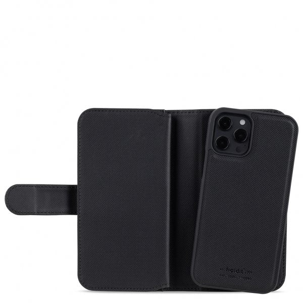 holdit iPhone 12/iPhone 12 Pro Kotelo WalletCase Extended Irrotettava Kuori Musta