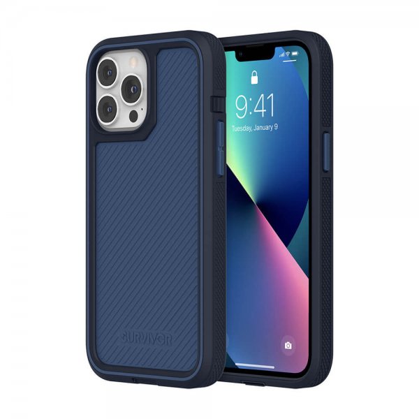 Survivor iPhone 13 Pro Max -suojakuori All-Terrain Earth Storm Blue