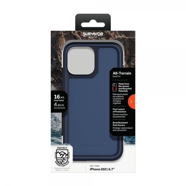 Survivor iPhone 13 Pro Max -suojakuori All-Terrain Earth Storm Blue