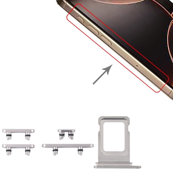 Painikkeet ja SIM-korttipidike iPhone 15 Prolle ja 15 Pro Maxille - Luonnollinen titaani