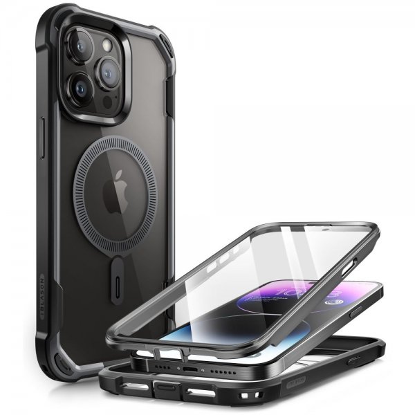 Supcase iPhone 15 Pro Max Kuori Ares Mag Musta