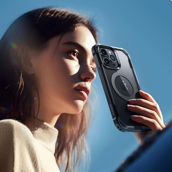 Supcase iPhone 15 Pro Max Kuori Ares Mag Musta