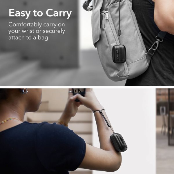 ESR AirPods Pro/AirPods Pro 2 -kuoret, Pulse FlickLock HaloLock, musta
